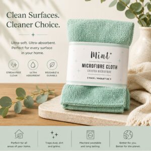 Mint Microfibre Cloths - 3 Pack