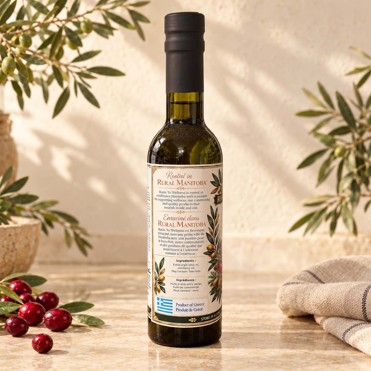 Roots to Wellness Cranberry Extra Virgin Olive Oil - Image 2