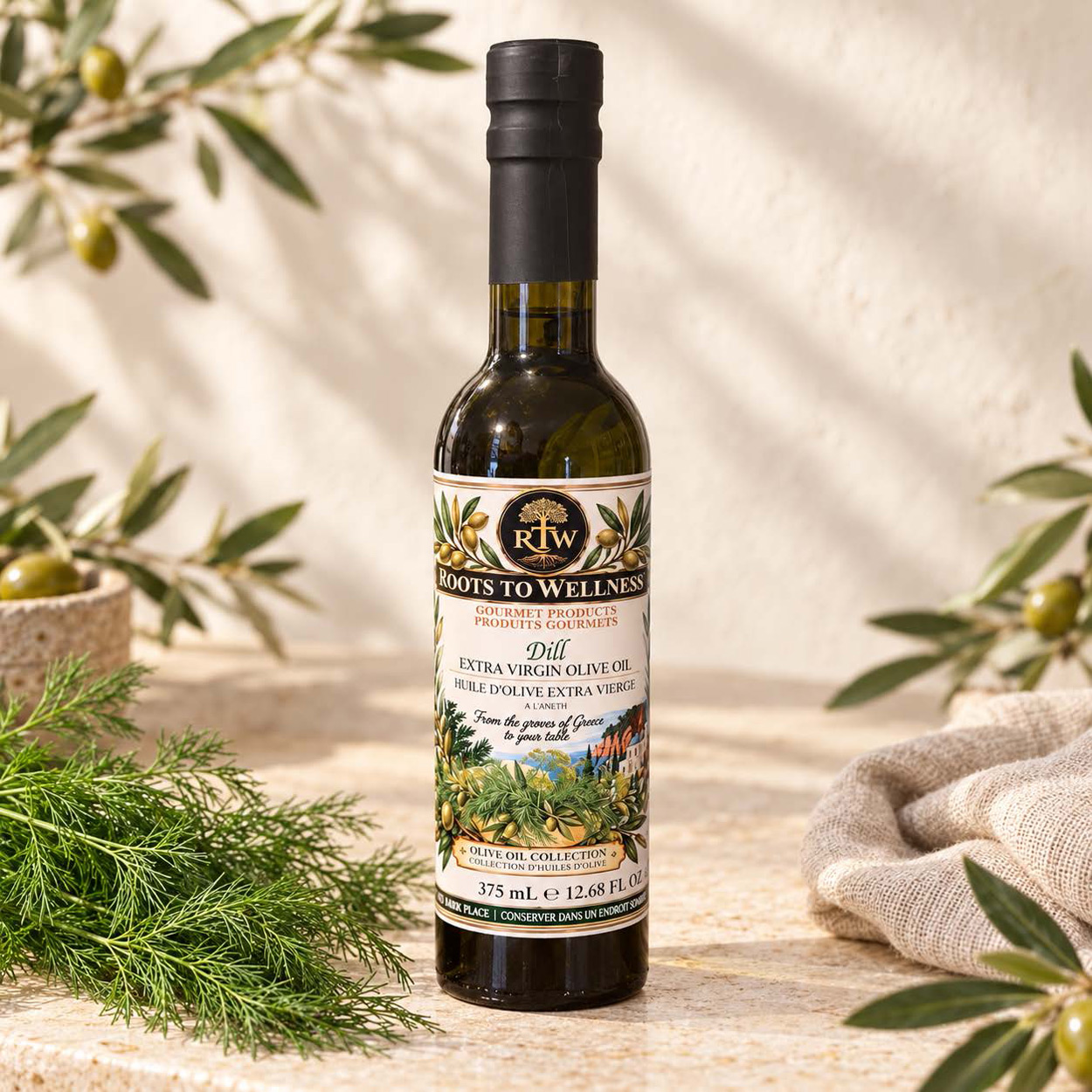 Roots to Wellness Dill Extra Virgin Olive Oil